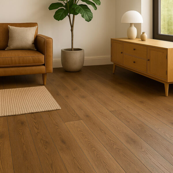 parquet foncé en chêne massif